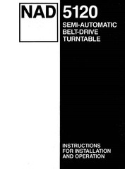 Turntable Owners Instruction Manual Fits NAD 5120 Semi-Automatic Belt-Drive