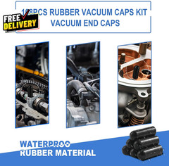 108PCS Vacuum Caps Assortment Vacuum Plugs Hose End Cap Rubber Vacuum Caps Kit
