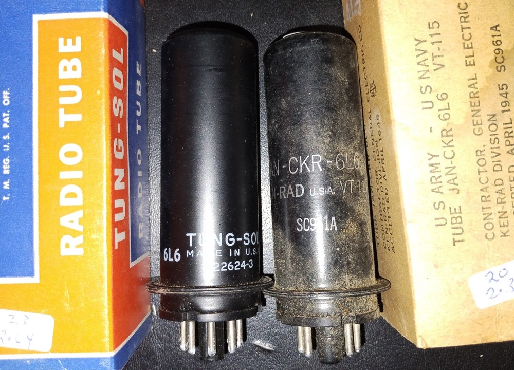 6L6 tubes metal 2 pcs tested NOS Tung-Sol GE Ken-Rad JAN