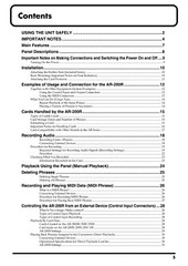 Roland AR-200 Audio Recorder OWNER&rsquo;S MANUAL