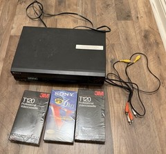 Sony SLV-N55 4-Head Hi-Fi Stereo VHS VCR Player Tested Working No Remote 3 Tapes