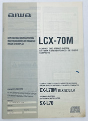 AIWA LCX-70M Owner&rsquo;s Instruction Manual Operating Compact Disc Stereo