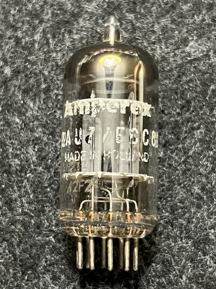Vintage Amperex 12AU7 ECC82 Made in Holland Vacuum Tube Tested Strong