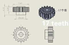 4PCS 17Teeth for Sony 190 Series Victor JVC Player Cassette Deck Movement Gears