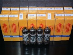 EL84 6BQ5 Tungsram Hungary – NOS platinum matched quad from 70s NOS NIB EI Boxes