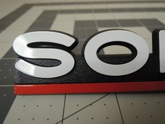 New Sonic Speaker Genuine 6&Prime; Wide Replacement Plastic Logo Nameplate