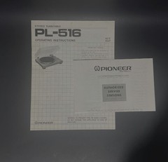 Pioneer PL-516 Stereo Turntable Operating Instruction Owner&rsquo;s Manual
