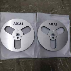 One Pair silvery TAPE REEL Akai 7&Prime; inch Light Metal Aluminum Take Up Reel