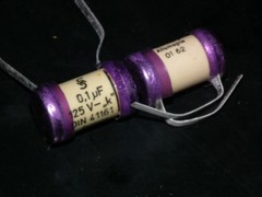 Two vintage Sikatrop Capacitors 0.1mfd 125V Siemens Klangfilm Hi End 100nF 125V