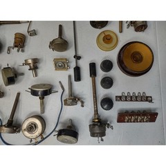 Lot of Vintage TV Radio Amp Repair Parts Knobs Volume Controls Mixed Lot