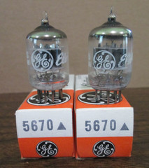 TWO NEW GE 5670 Delta/Triangle Radio Amp Vacuum Tubes IOB Matching Codes