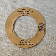 Garrard RC 88/4 Record Player Turntable Paper Platter TAG