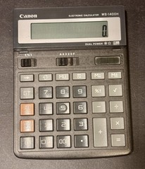 Canon Electronic Calculator WS-1400H Dual Power Tilting Screen NICE!