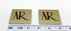 AR Acoustic Research Speaker Badge Logo Emblem Turntable PAIR 22mm Square