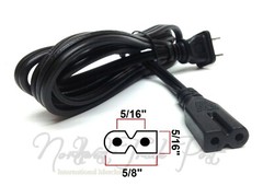 Roberts Power Cord for Vtg Reel to Reel Tape Recorder 2-Round Prong 5/16&Prime; Spaced