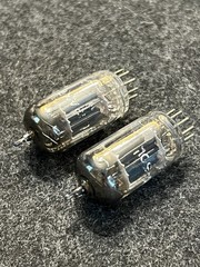 Matched Pair Tung-Sol 12AX7/ECC83 Long Plate Square Getter USA Strong
