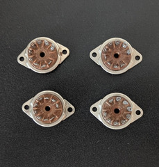 9-Pin Tube Sockets. Bottom Mount. 3/4&Prime; Hole. 1-1/8&Prime; Holecenters (QTY 4) #L3
