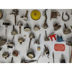 Lot of Vintage TV Radio Amp Repair Parts Knobs Volume Controls Mixed Lot