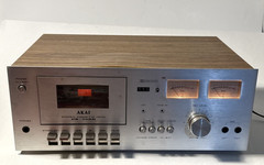 Akai CS-702D Vintage Stereo Cassette Deck Works, for Repair Good Cond SHIPS FREE