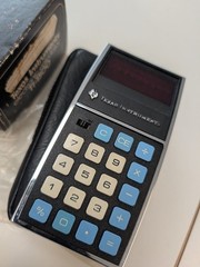Texas Instruments TI-1500 Electronic Calculator Vintage Black Silver LED