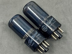 (2) GE 6V6GT Power Tubes Black Glass Black Plates D Getters Test NOS Amplitrex