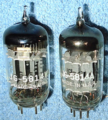 2 General Electric JG 5814A aka 12AU7 Vacuum Tubes Vintage Audio Twin Triodes