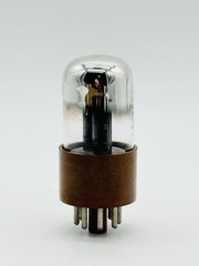 Vintage Sylvania USN CHS 6SN7WGTA Tube Chrome Top Black Plate Fat Brown Base i5