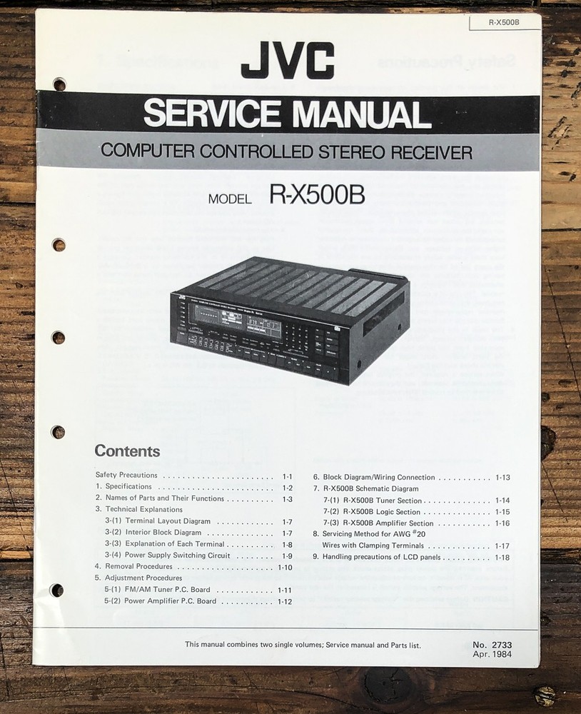JVC R-X500B Receiver Service Manual *Original*