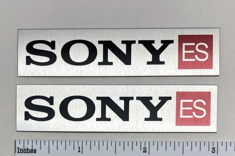 Sony ES Speaker Grill Badges Pair Custom Made Aluminum