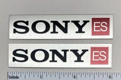 Sony ES Speaker Grill Badges Pair Custom Made Aluminum