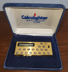 Rare Vintage Calculighter by Colibri Calculator Lighter NOS with Box & Papers