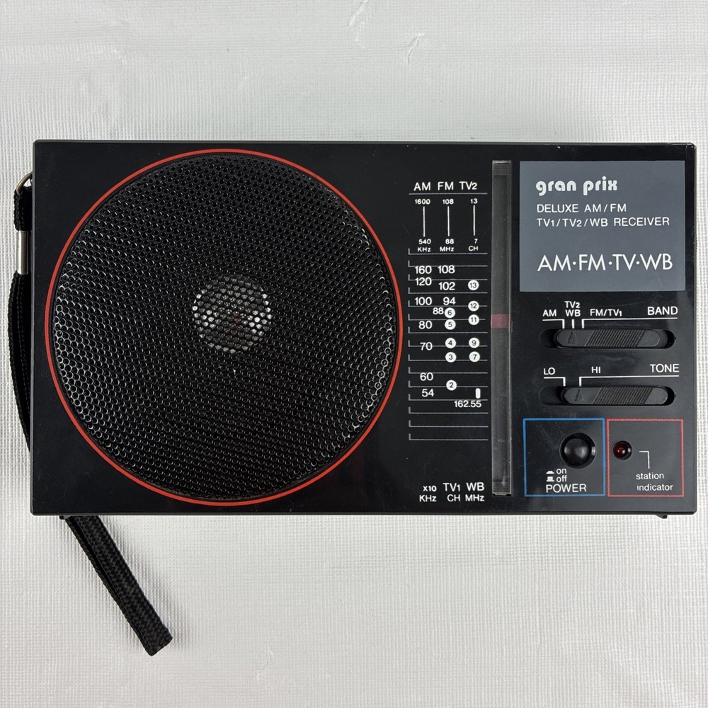 Gran Prix A303 AM FM TV1 TV2 WB Portable Radio Receiver Vintage WORKS