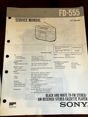 SONY FD-555 FD555 Service Manual FROM THE USA **ORIGINAL**