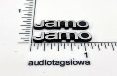 Jamo Speaker Badge Logo Pair Silver Incised Plastic