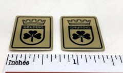 Grundig Speaker or Radio Badge Logo Custom Made Aluminum PAIR
