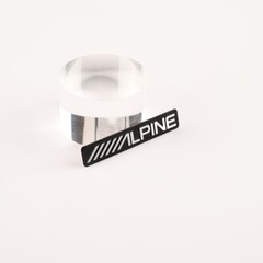 4PCS DIY ALPINE Audio Speaker Aluminum Logo Badge Replacement Piece 53mm X 9mm