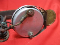 Vintage CK or KC Radio Headphones w leather headband BROKEN FOR PARTS
