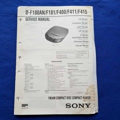 SONY D-F180AN D-F181 D-F400 D-F411 D-F415 Service Manual Original Paper OEM Repa
