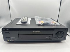 Sony SLV-685HF VHS Player Recorder Black Hi-Fi Universal Remote Cables Tested