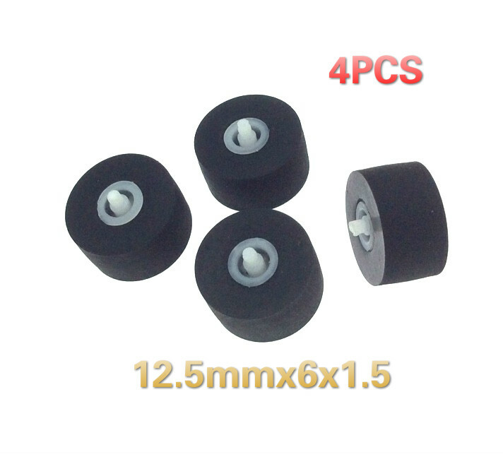 4PCS 12.5mmx6x1.5 JVC Pinch Roller Pressure Belt Pulley for Sony Akai Pioneer