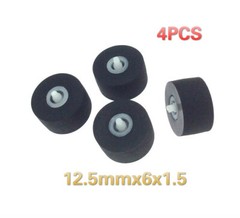 4PCS 12.5mmx6x1.5 JVC Pinch Roller Pressure Belt Pulley for Sony Akai Pioneer