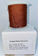 Dial Cord Radio 0.5mm (0.019¨) Brown Vintage 100 Yds. (90 Mts) For Radio Tuner