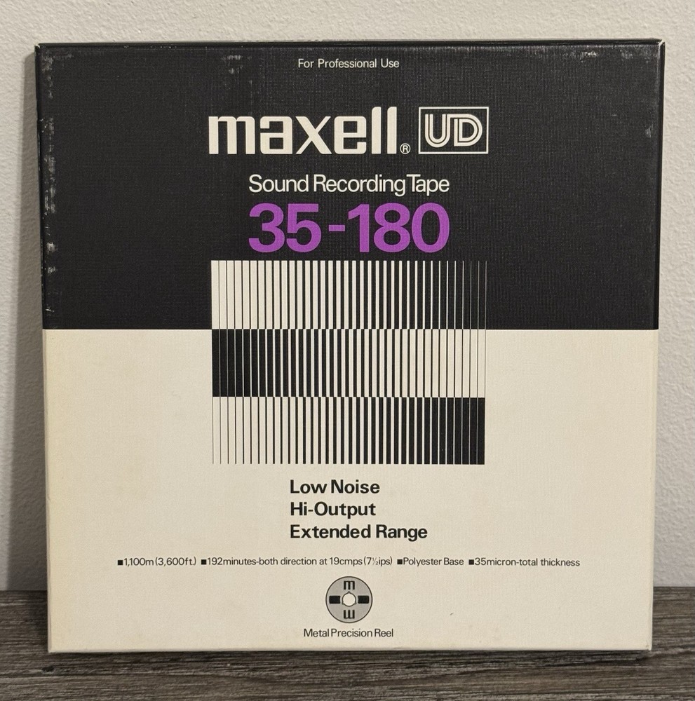 Maxell Sound Recording Reel to Reel Tape UD 35-180 Low Noise Hi-Output UNTESTED