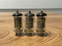 NOS THREE TUNGSRAM EF86 = 6CF8 PENTODE VACUUM AUDIO VINTAGE HUNGARY OUTPUT TUBES