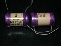 Two vintage Sikatrop Capacitors 0.1mfd 125V Siemens Klangfilm Hi End 100nF 125V