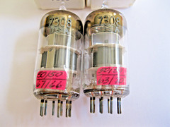2 SYLVANIA 7308 VACUUM TUBES GRAY PLATE O GETTER TV-7 TESTED.