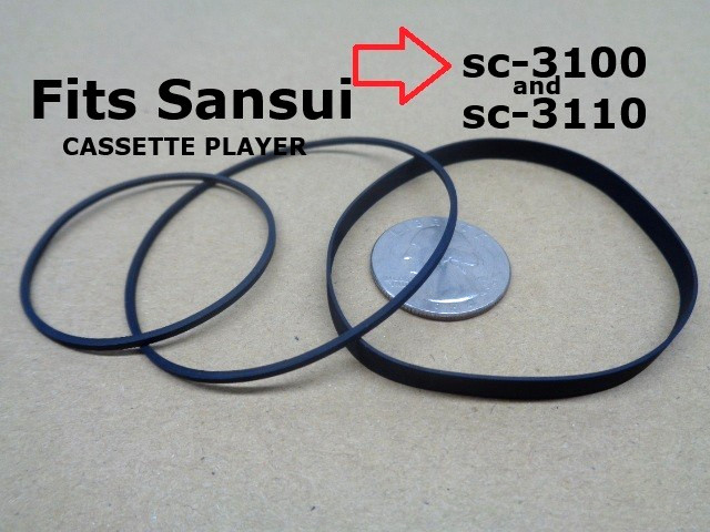 LOT OF 3 BELTS FITS SANSUI CASSETTE PLAYER MODEL NUMBER SC-3100 AND SC-3110!!