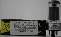 NOS NIB 7591A SYLVANIA Grey Plate « O » Getter Made in USA Amplitrex Tested