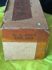 PAIR of unused 1940s U. S. Navy RCA CRC 2A3 Mil Spec Black Plate Tube. Orig Pkg.