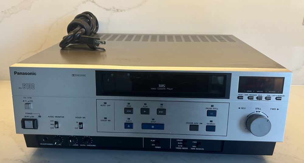 Vintage Panasonic AG-6100 Vintage, Professional-Grade VHS Video Cassette Player